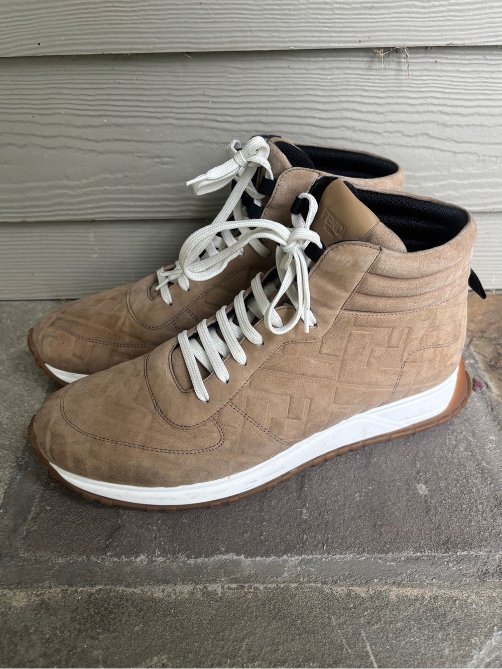 FENDI FF Embossed High Top Runway Sneakers 🔥